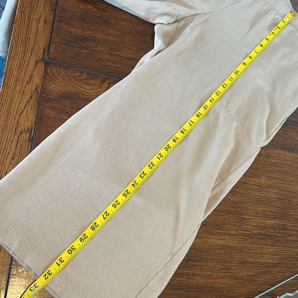 Jjill Pure Jill Tan Cotton Knit Pull On Cropped Wide Leg Pants Petite Large - Picture 5 of 9